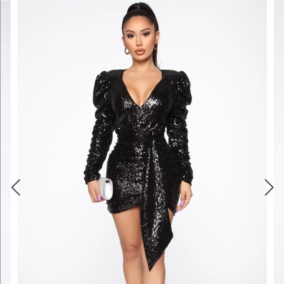 Fashion Nova Dresses & Skirts - Fashion nova sequin black dress 🖤